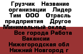 Грузчик › Название организации ­ Лидер Тим, ООО › Отрасль предприятия ­ Другое › Минимальный оклад ­ 6 000 - Все города Работа » Вакансии   . Нижегородская обл.,Нижний Новгород г.